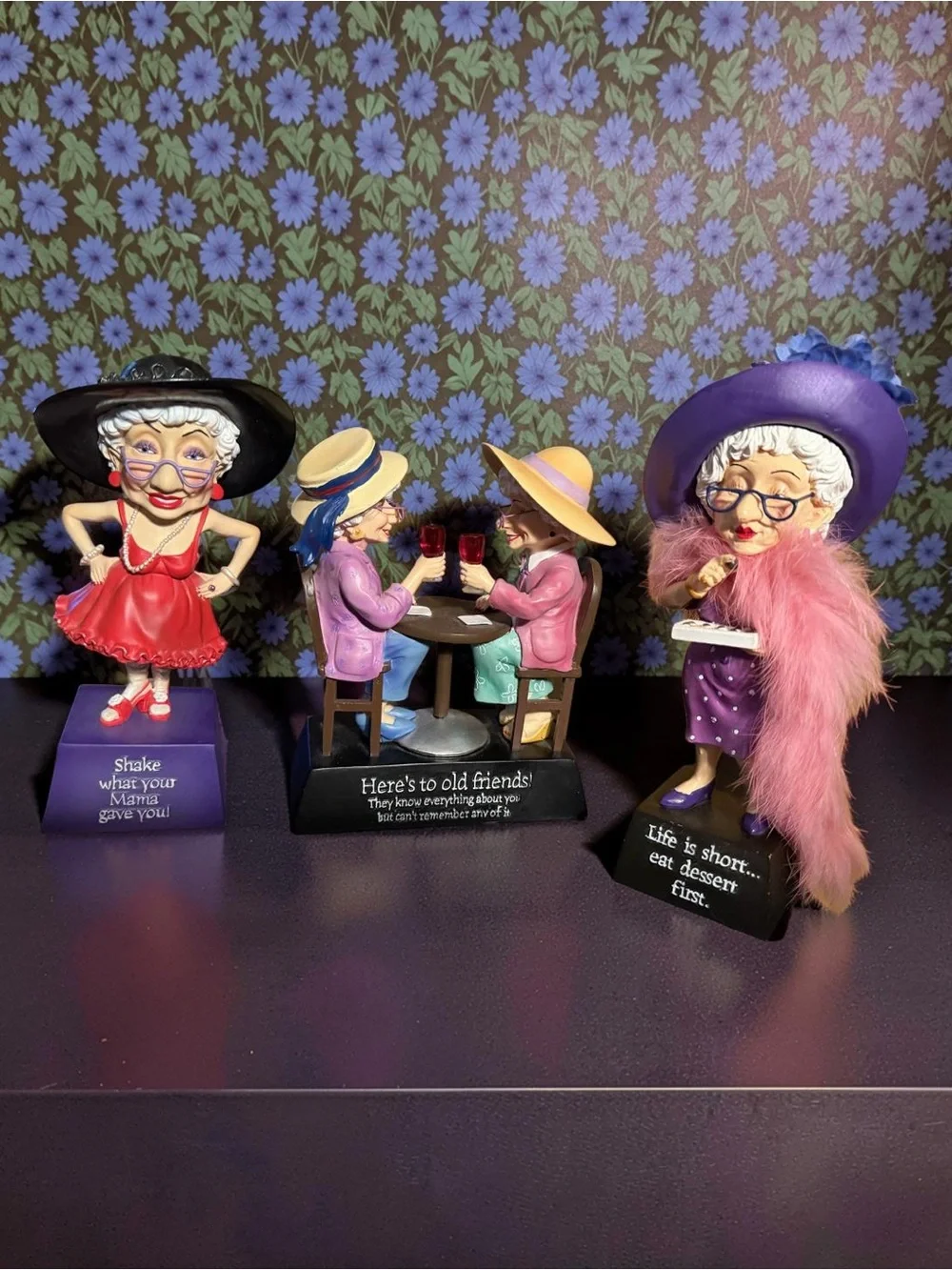 Biddy’s Vintage EUC Set of 3 Whimsical Old Lady Figurine Collection Decor